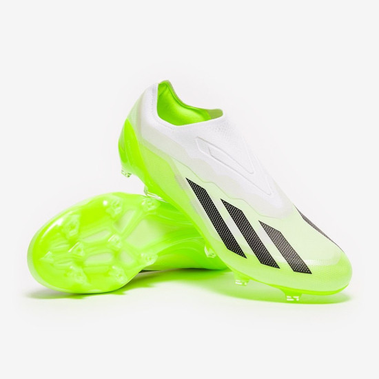 Sepatu Bola Adidas X Crazyfast.1 Laceless FG White Core Black Lucid Lemon GY7378 Sepatu Bola Adidas X Crazyfast.1 Laceless FG White Core Black Lucid Lemon GY7378
