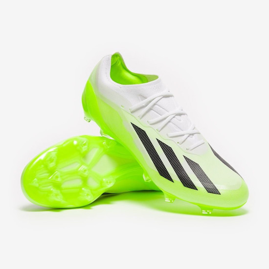 Sepatu Bola Adidas X Crazyfast.1 FG White Core Black Lucid Lemon HQ4516