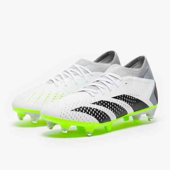 Sepatu Bola Adidas Predator Accuracy.3 SG White Core Black Lucid Lemon IE9492