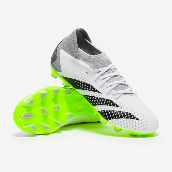 Sepatu Bola Adidas Predator Accuracy.3 MG White Core Black Lucid Lemon IE9484