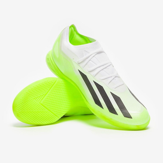 Sepatu Futsal Adidas X Crazyfast.1 IN White Core Black Lucid Lemon IE4206