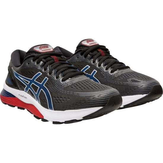 Sepatu Lari Asics Gel Nimbus 21 Black Electric Blue 1011A169 005-6