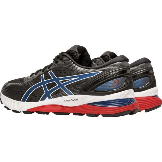 Sepatu Lari Asics Gel Nimbus 21 Black Electric Blue 1011A169 005-6