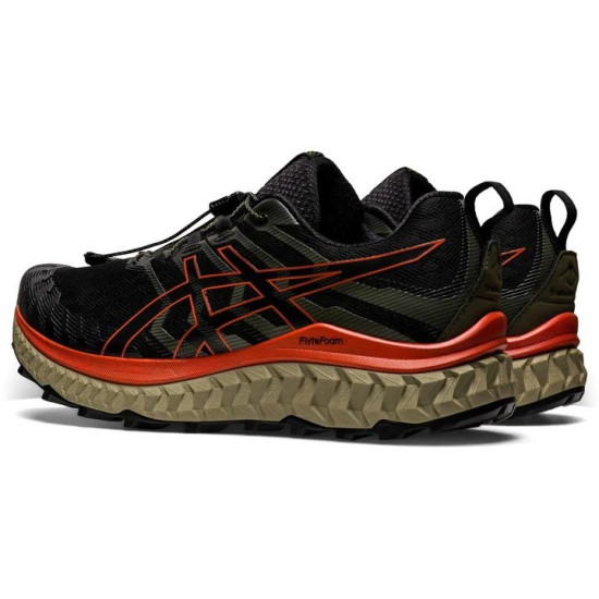 Sepatu Lari Asics Trabuco Max Trail Black Cherry Tomato 1011B028 006-7