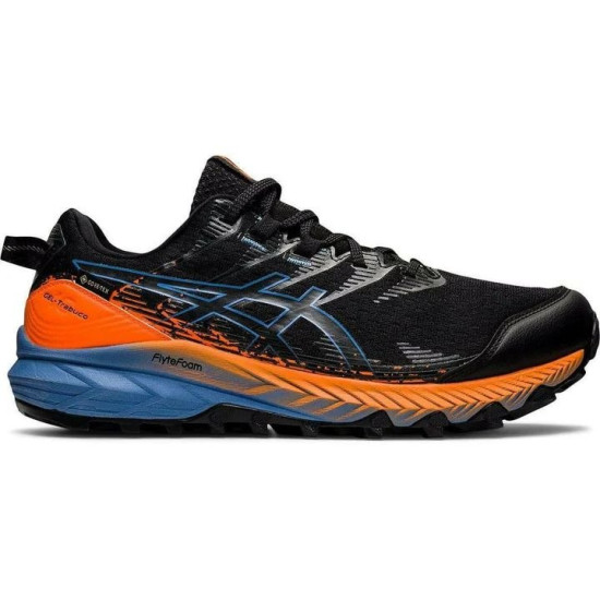 Sepatu Lari Asics Gel Trabuco 10 GTX Trail Black Blue Harmony 1011B328 002-7