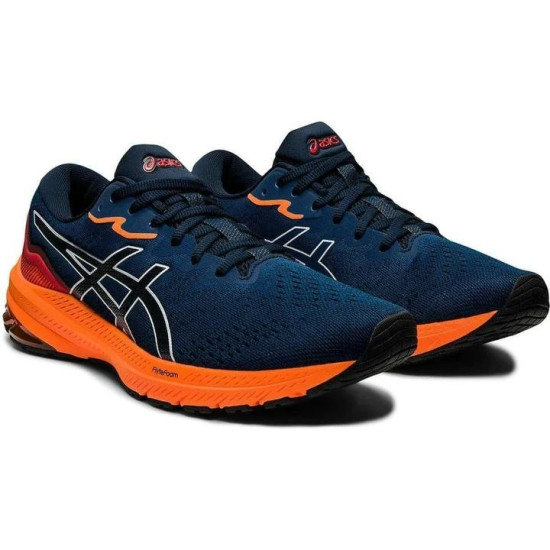 Sepatu Lari Asics GT 1000 11 French Blue Shocking Orange 1011B354 401-11.5