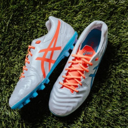 Sepatu Bola Asics DS Light AG White Orange Blue 1103A094-100