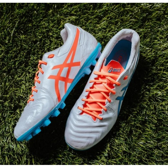 Sepatu Bola Asics DS Light AG White Orange Blue 1103A094-100