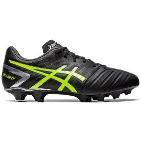 Sepatu Bola Asics DS Light FG 2E Wide Black Safety Yellow 1103A069-002