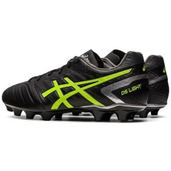 Sepatu Bola Asics DS Light FG 2E Wide Black Safety Yellow 1103A069-002