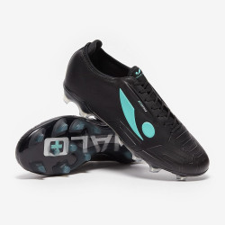 Sepatu Bola Concave Halo+ FG Black Cyan HAPMFGBLKCYA221