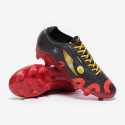 Sepatu Bola Concave Halo+ First Nations FG Black Red Yellow HAESFGFIRST221