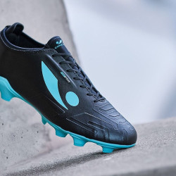 Sepatu Bola Concave Halo+ FG Black Cyan HAPMFGBLKCYA221