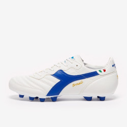 Sepatu Bola Diadora Brasil Made In Italy K-Leather Pro FG White Royal 101174843-C3064