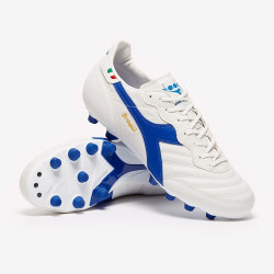 Sepatu Bola Diadora Brasil Made In Italy K-Leather Pro FG White Royal 101174843-C3064