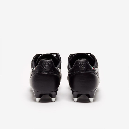 Sepatu Bola Diadora Brasil K-Leather SG Black White 101175632-C0641