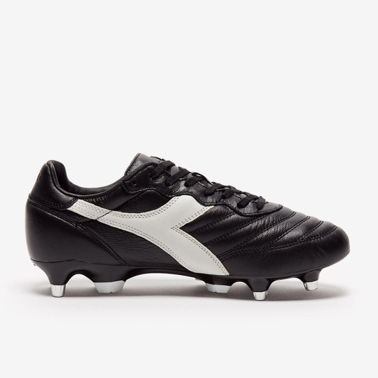 Sepatu Bola Diadora Brasil K-Leather SG Black White 101175632-C0641