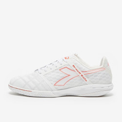 Sepatu Futsal Diadora Brasil Sala ID White Red Fluo 101176273-C9658