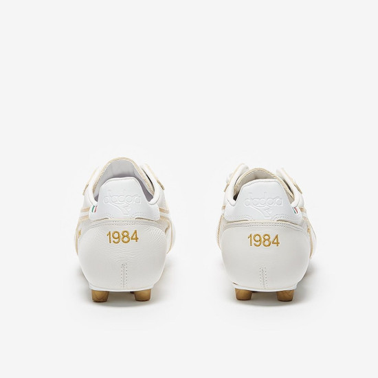 Sepatu Bola Diadora Brasil Made In Italy FG White Gold 101178029-C1070