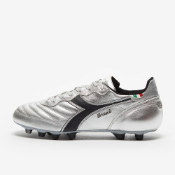 Sepatu Bola Diadora Brasil Made in Italy FG Silver Anthracite 101178029-C9798