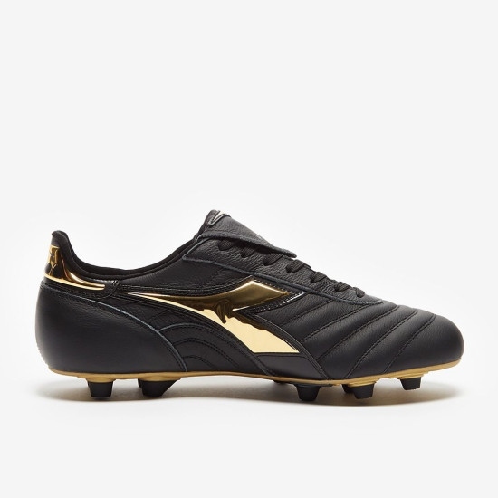 Sepatu Bola Diadora Brasil Made In Italy FG x Icon Series Black Gold 101178784-C0893