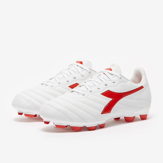 Sepatu Bola Diadora B-Elite Academy FG White Milano Red 101178786-C9981 Sepatu Bola Diadora B-Elite Academy FG White Milano Red 101178786-C9981
