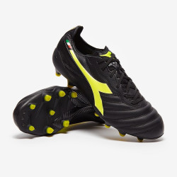 Sepatu Bola Diadora B-Elite Italia Tech FG Black Yellow Fluo 101178799-C0004