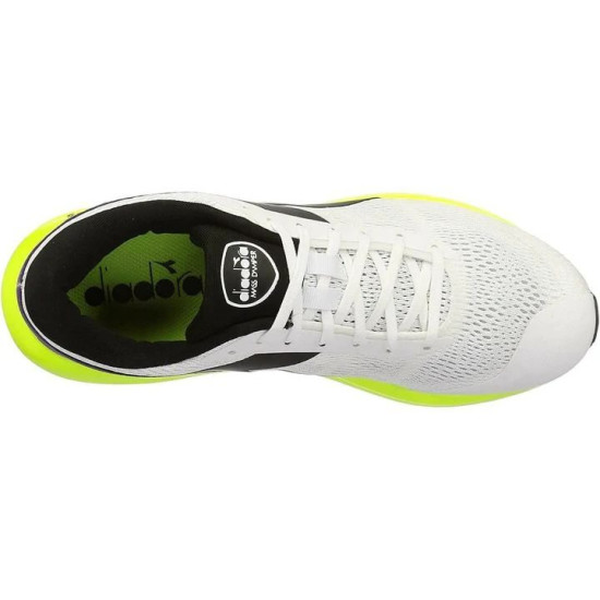 Sepatu Lari Diadora Mythos MDS White Black Flo Yellow 174931 C0008-7.5