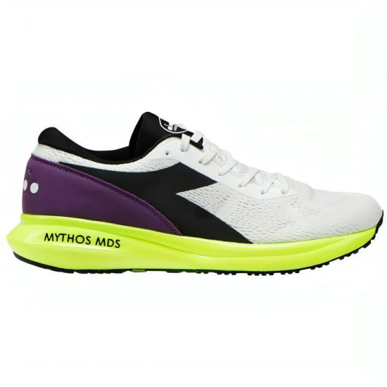Sepatu Lari Diadora Mythos MDS White Black Flo Yellow 174931 C0008-7.5