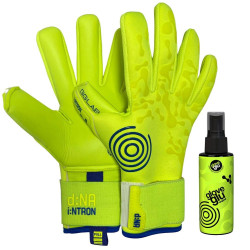 Sarung Tangan Kiper Gloveglu Intron Original TF+ Mini Gloveglu Fluo Yellow Cyan 70062201