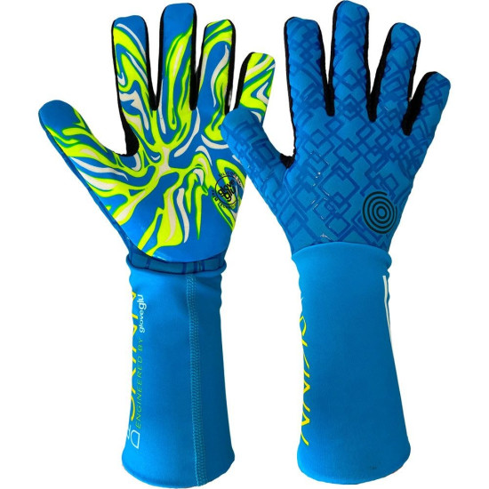 Sarung Tangan Kiper Gloveglu Dry Skinn Fluo Yellow Cyan 70102207