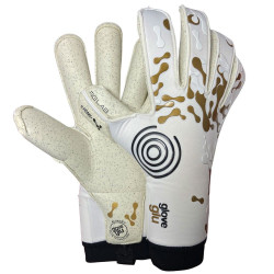 Sarung Tangan Kiper Gloveglu Exome+ Megagrip Roll Finger White Gold 901013