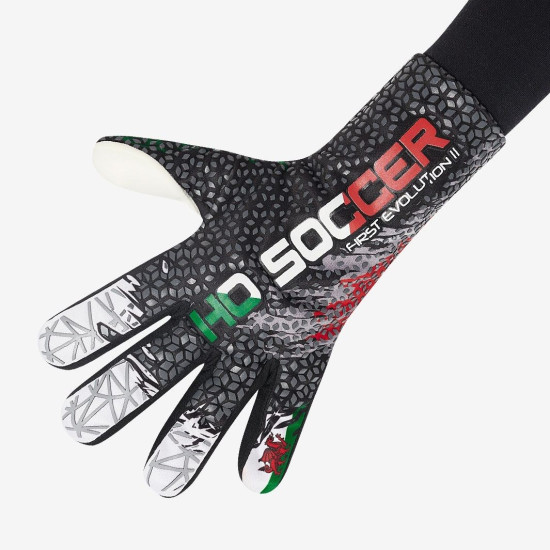 Sarung Tangan Kiper HO Wales World Cup 2022 First Evolution Patriot Gloves Black White Green 052.0170 Sarung Tangan Kiper HO Wales World Cup 2022 First Evolution Patriot Gloves Black White Green 052.0170