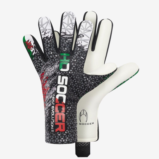 Sarung Tangan Kiper HO Wales World Cup 2022 First Evolution Patriot Gloves Black White Green 052.0170 Sarung Tangan Kiper HO Wales World Cup 2022 First Evolution Patriot Gloves Black White Green 052.0170