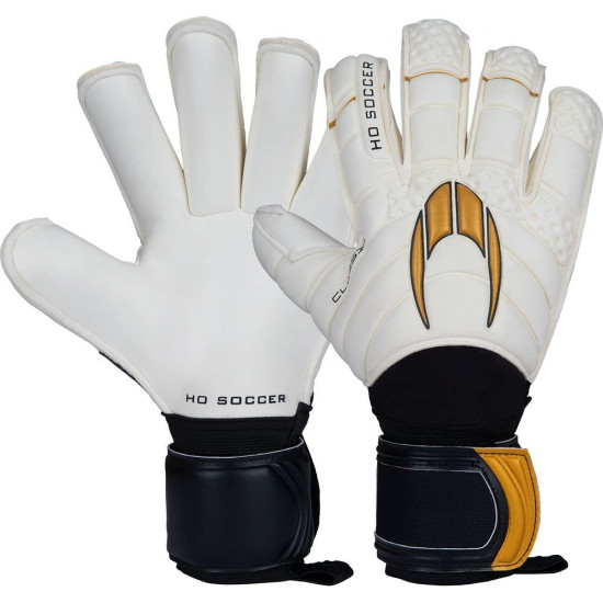 Sarung Tangan Kiper HO Soccer Classic Pro Roll Gold White Black Gold 515080