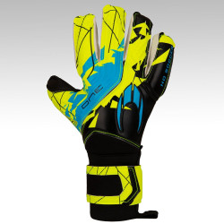 Sarung Tangan Kiper HO Soccer One Protek Black Fluo Cyan 520046