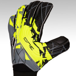 Sarung Tangan Kiper HO Soccer One Kontakt Black Lime Green 520101