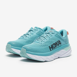 Sepatu Lari Womens Hoka Bondi 7 Aquarelle Eggshell Blue 1110519-AEBL