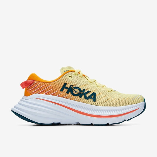 Sepatu Lari Womens Hoka Bondi X Yellow Pear Radiant Yellow 1113513-YPRY