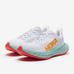 Sepatu Lari Hoka Carbon X 2 White Blazing Orange 1113526-WBOR