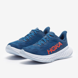 Sepatu Lari Womens Hoka Carbon X 2 Morrocan Blue Hot Coral 1113527-MBHCR