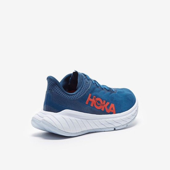 Sepatu Lari Womens Hoka Carbon X 2 Morrocan Blue Hot Coral 1113527-MBHCR