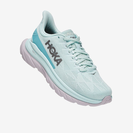 Sepatu Lari Womens Hoka Mach 4 Blue Glass Coastal Shade 1113529-BGCS Sepatu Lari Womens Hoka Mach 4 Blue Glass Coastal Shade 1113529-BGCS