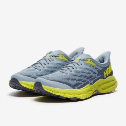 Sepatu Lari Hoka Speedgoat 5 Stone Blue Dark Citron 1123157-SBDCT