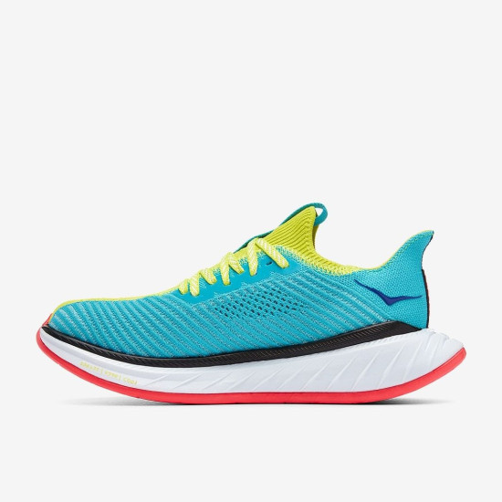 Sepatu Lari Womens Hoka Carbon X Evening Primrose Scuba Blue 1123193-EPSB