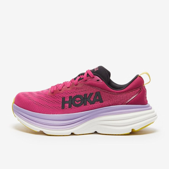 Sepatu Lari Womens Hoka Bondi 8 Cherries Jubilee Pink Yarrow 1127952-CJPY