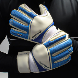 Sarung Tangan Kiper Keeper ID Goalproof Pro FingerSafe Roll Finger White Blue Royal KP2102