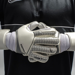 Sarung Tangan Kiper Keeper ID Goalproof Pro Hybrid G-Blast White Silver Grey KP2103