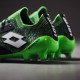 Sepatu Bola Lotto Stadio 100 II FG Black White Spring Green 211629-1I3