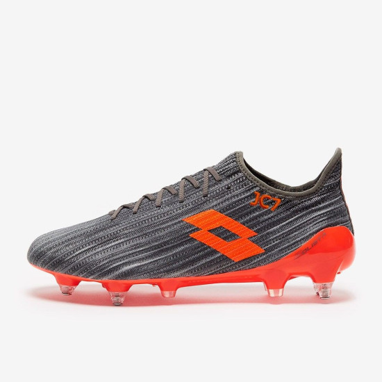 Sepatu Bola Lotto Solista 200 III SG Cool Grey Orange Fluo 212377-5JK